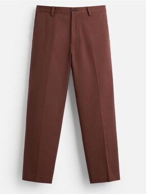 Rare New Zara Twill Structured Cotton Pants Brick Men’s Size 34 Waist